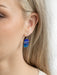 blue hand dipped multi-colored drop earrings 