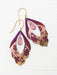 floral and lace dangle earrings with pink gemstone
