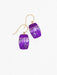 purple hand dipped multi-colored drop earrings 