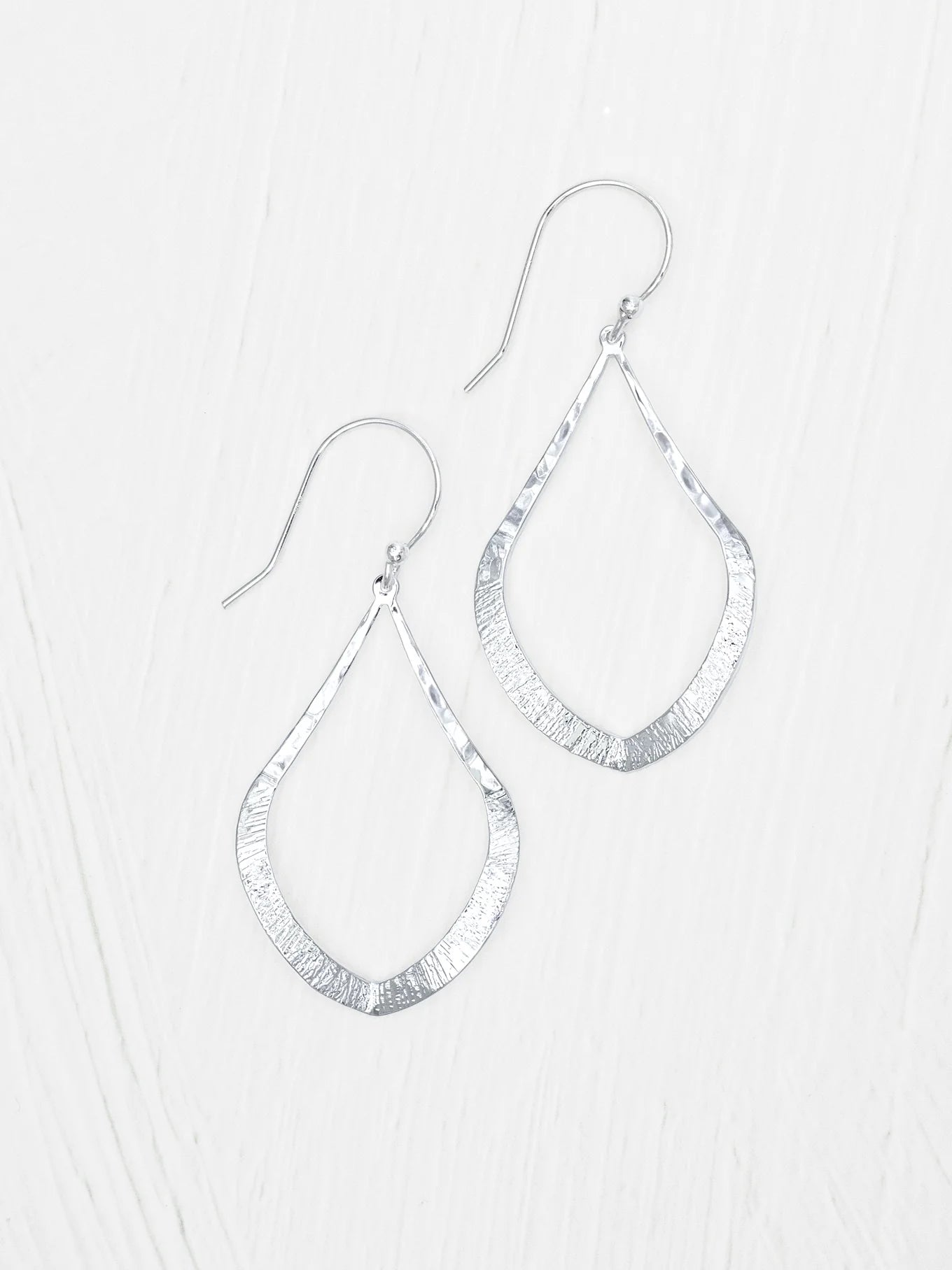 silver modern hoop earrings