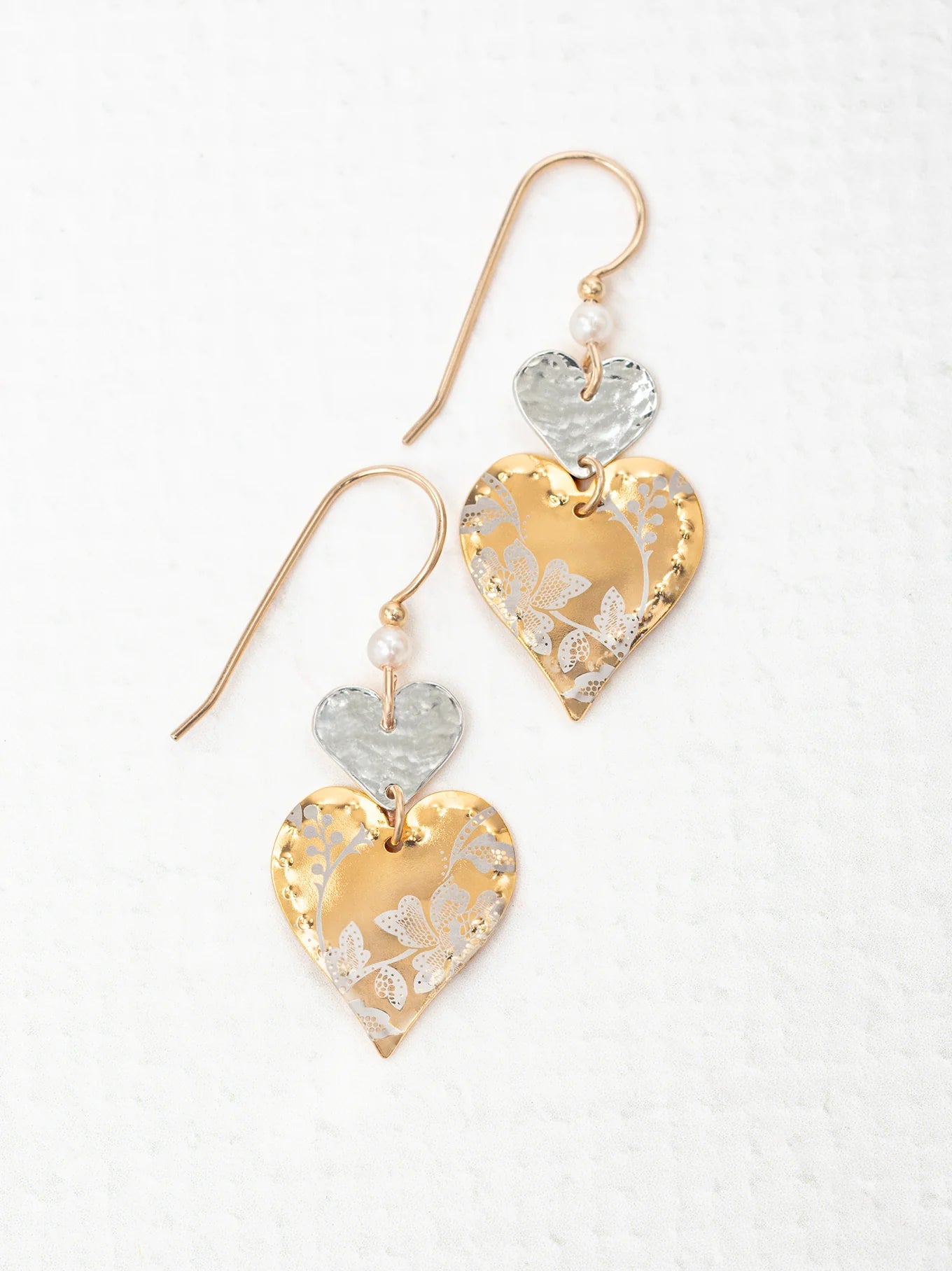 heart drop earrings