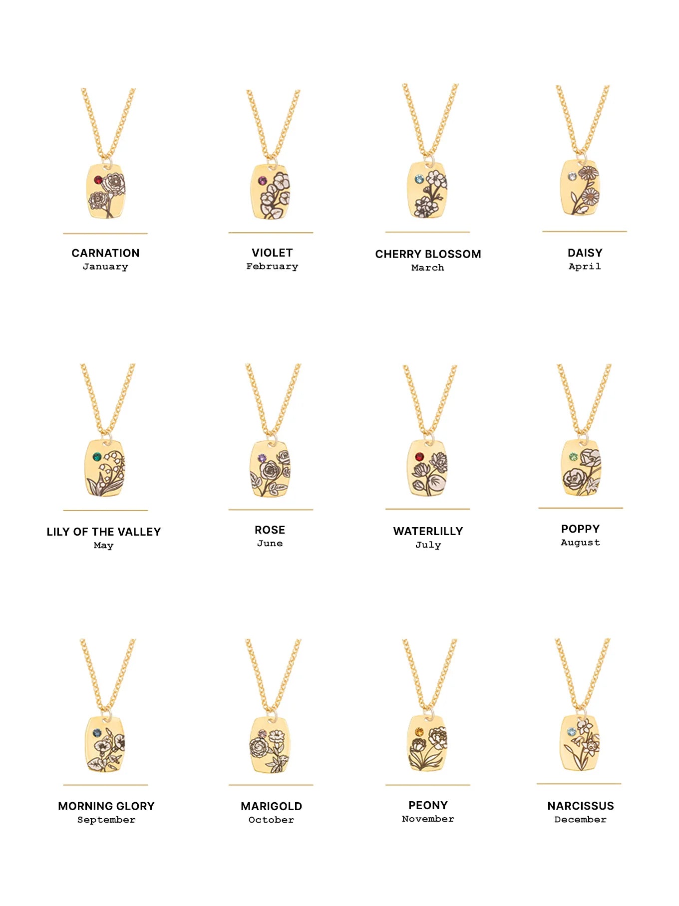 Birth Flower Necklace