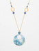 Glass beaded gold pendant necklace