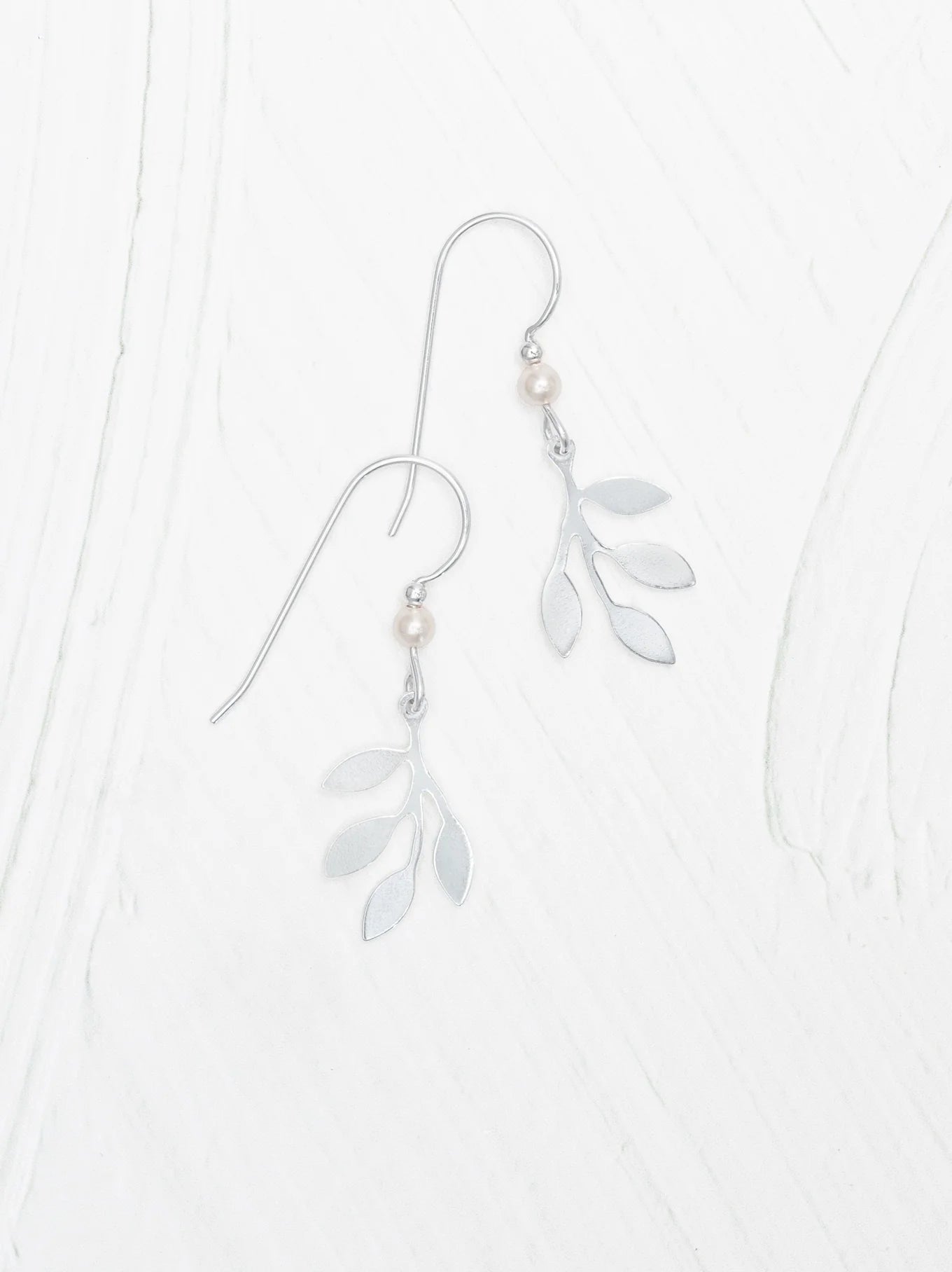 four leaf silver drop earrings