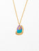 multi-colored hammered gold pendant necklace