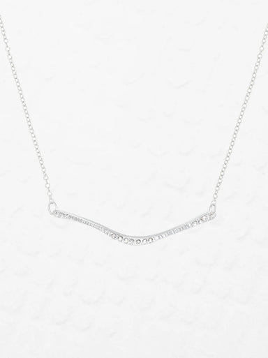 crystal silver bar necklace