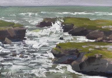 rocky ocean painting