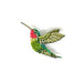 Ruby Throated Hummingbird Brooch hand-embroidered brooch by Trovelore