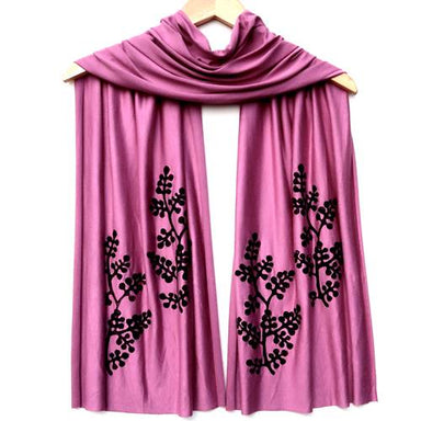 pink botanical jersey scarf