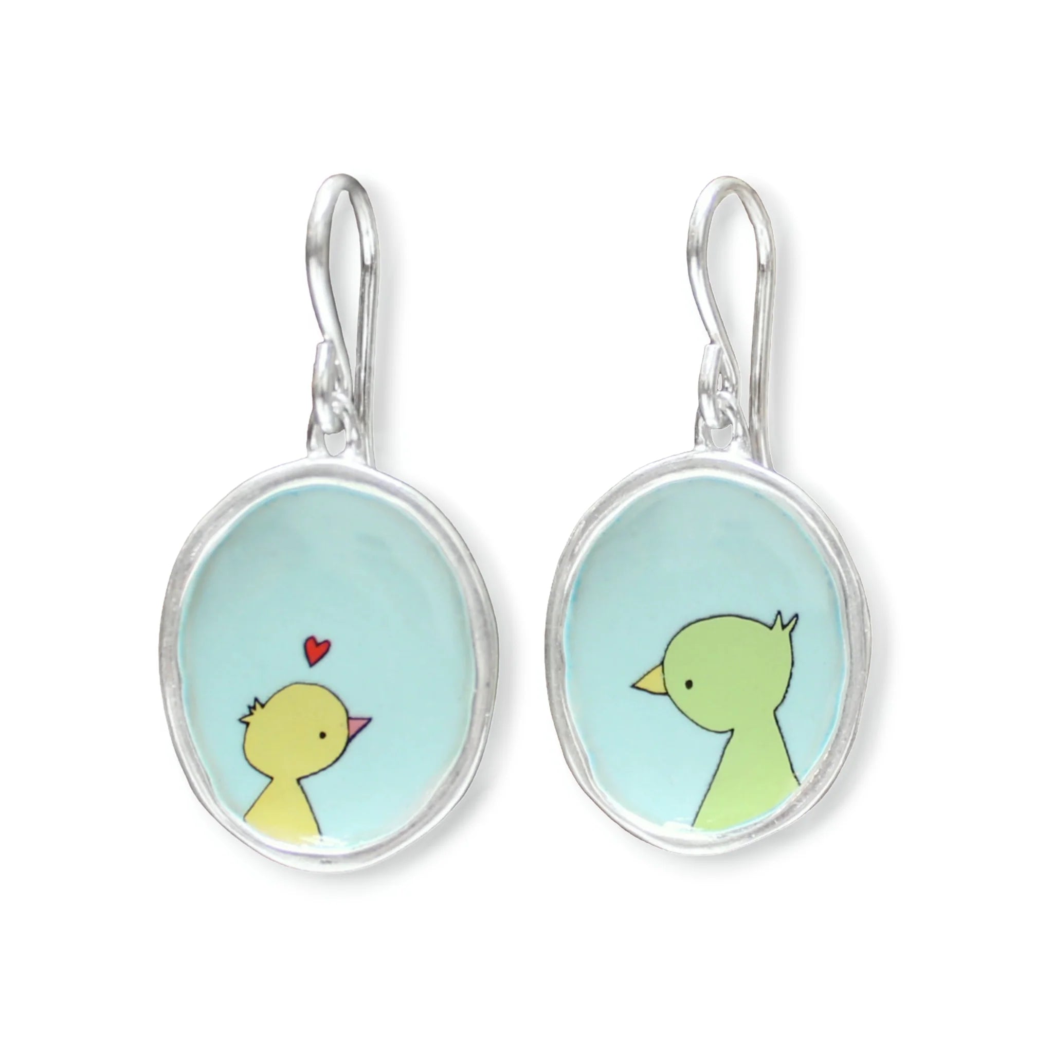 Mama and Baby Bird Earrings