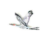 Sandhill Crane Brooch hand-embroidered brooch by Trovelore