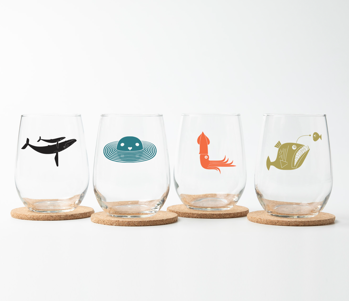 Doug Ross Stemless Wine Glasses