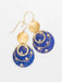 blue celestial gold hoop earrings