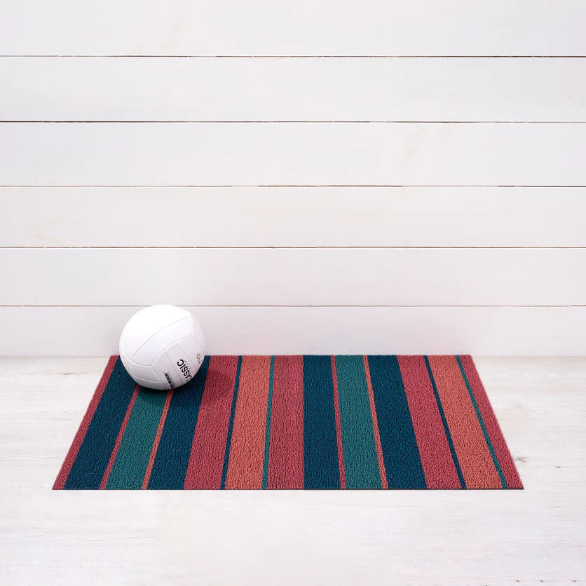 Chilewich Bolt Stripe Shag Mat - Raspberry