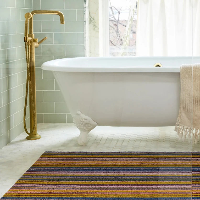 Echo Stripe Shag Mat | Dusk