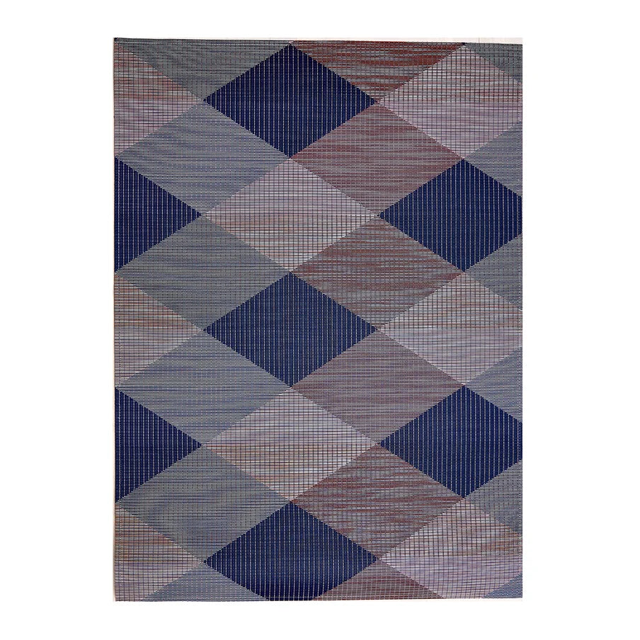 Chilewich Signal Woven Floor Mat in Twilight, durable indoor outdoor vinyl rug