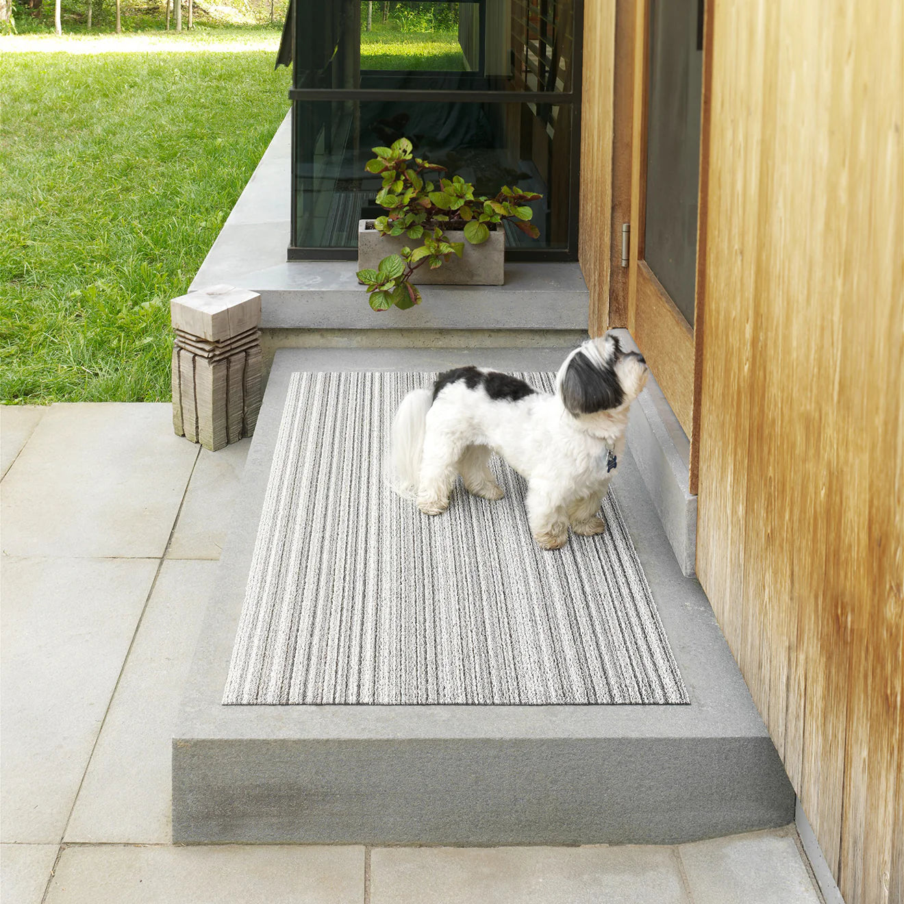 Skinny Stripe Shag Mat | Birch