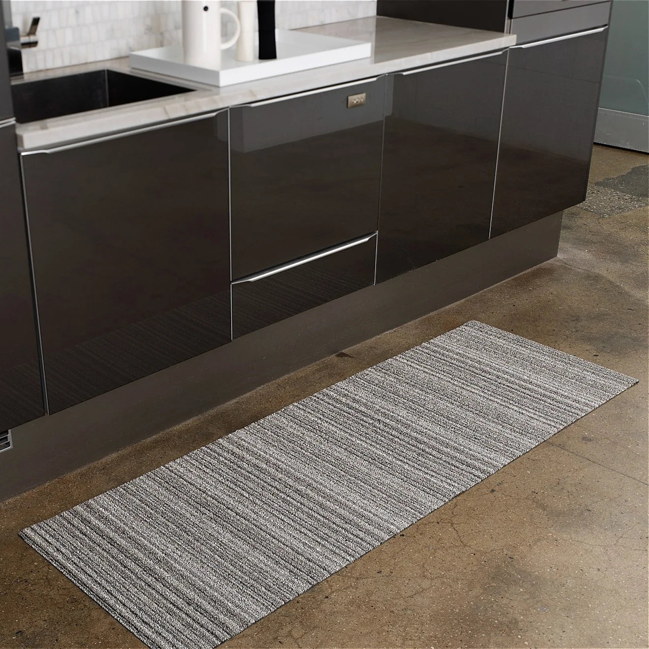 Skinny Stripe Shag Mat | Birch
