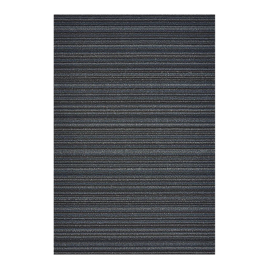 Skinny Stripe Shag Mat | Blue by Chilewich, durable low-maintenance indoor outdoor striped rug