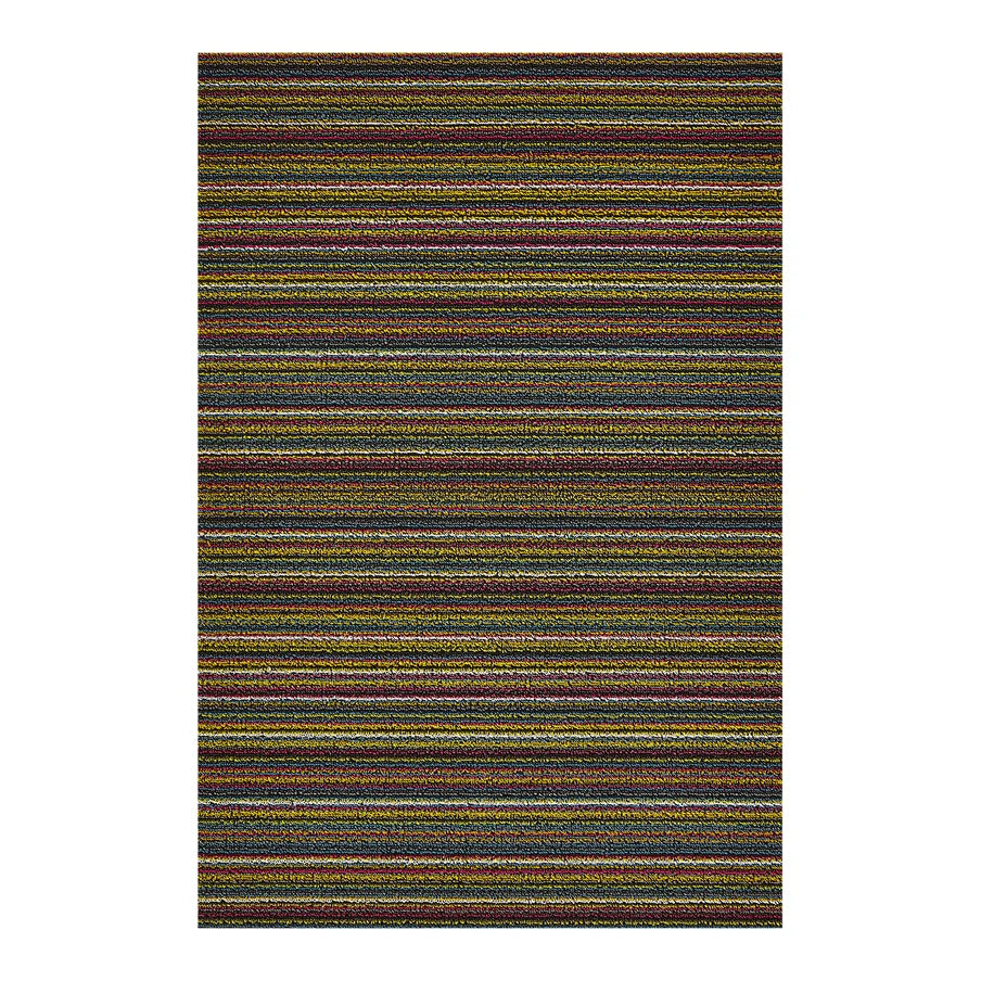 Chilewich Skinny Stripe Shag Mat | Bright Multi, durable striped indoor outdoor mat