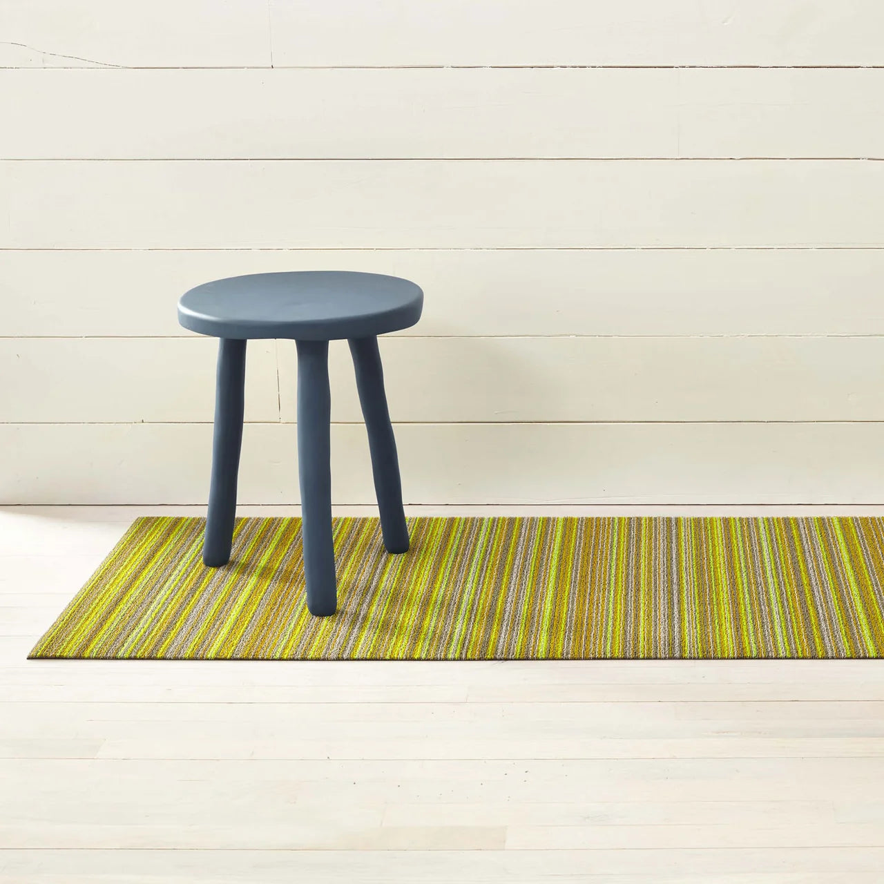 Skinny Stripe Shag Mat | Citron
