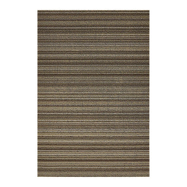 Chilewich Skinny Stripe Shag Mat in Mushroom, durable low-maintenance indoor outdoor rug