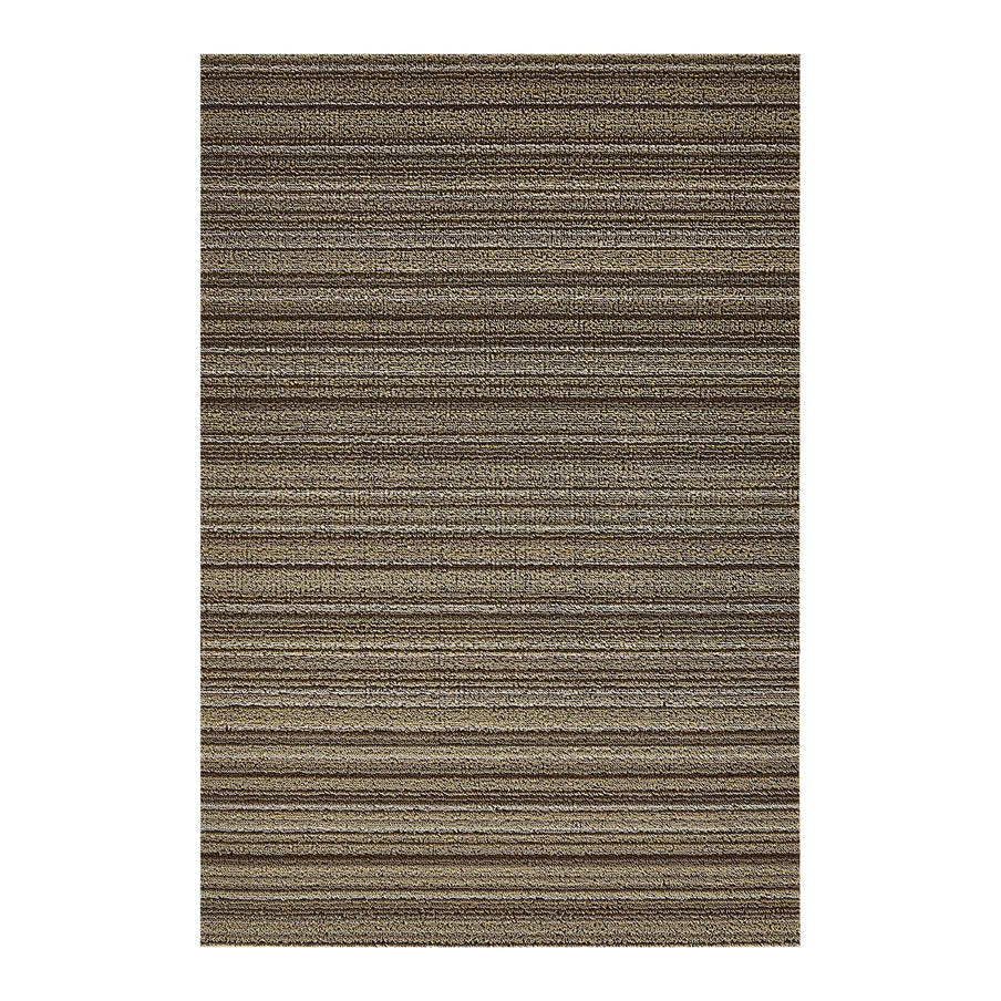 Chilewich Skinny Stripe Shag Mat in Mushroom, durable low-maintenance indoor outdoor rug