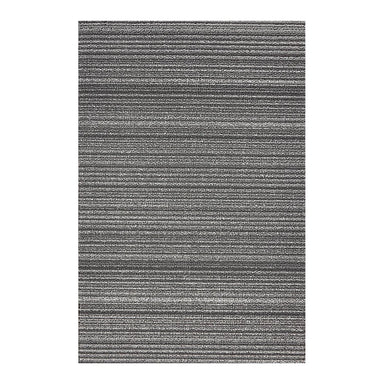Chilewich Skinny Stripe Shag Mat in Shadow, durable indoor-outdoor striped rug