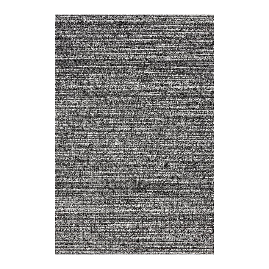 Chilewich Skinny Stripe Shag Mat in Shadow, durable indoor-outdoor striped rug