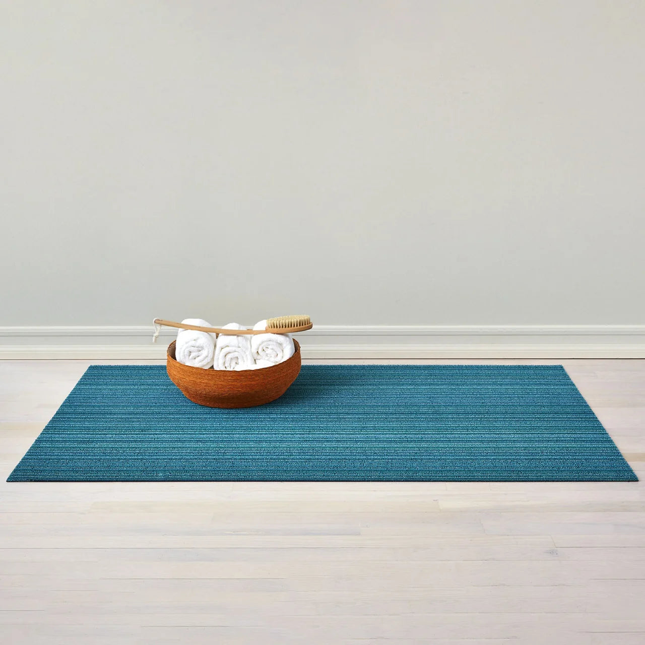Skinny Stripe Shag Mat | Turquoise