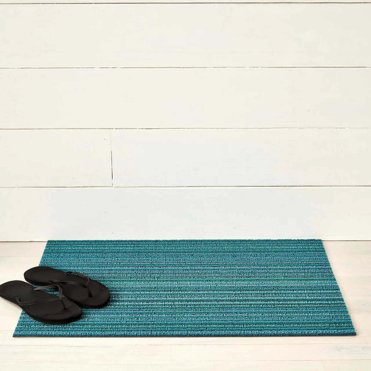 Skinny Stripe Shag Mat | Turquoise