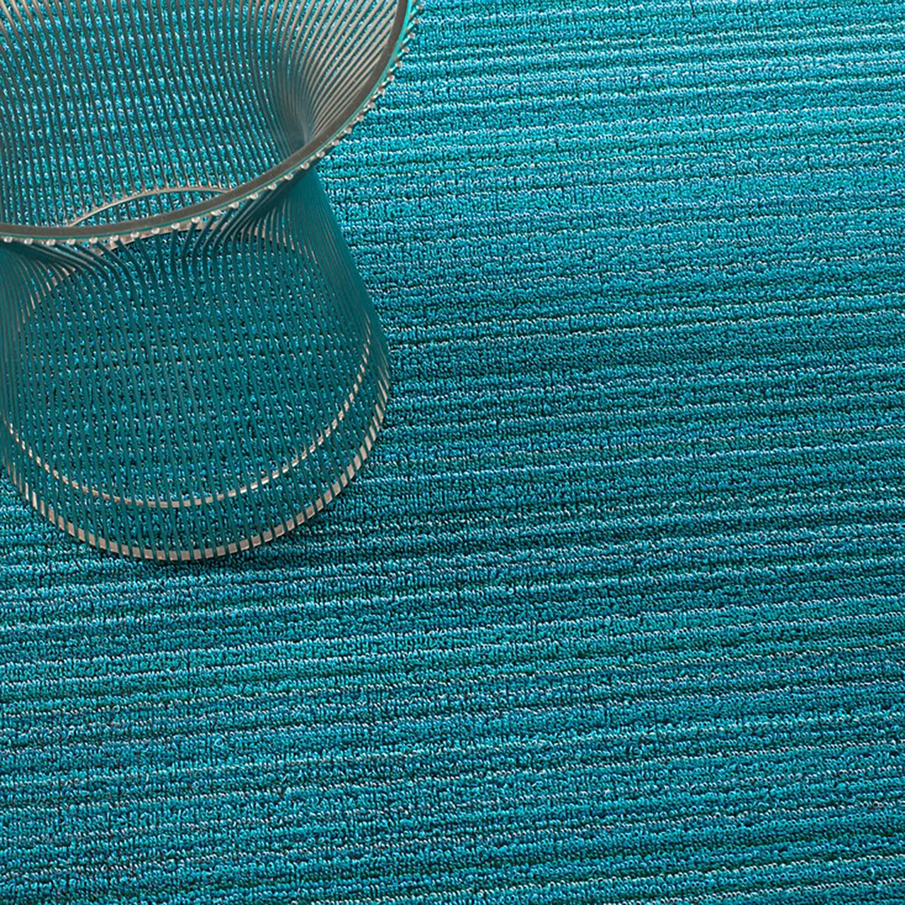 Skinny Stripe Shag Mat | Turquoise