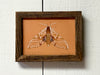 Moth painting with wood frame