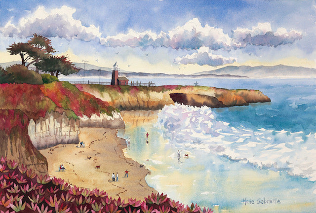 Santa Cruz lighthouse and cliff print
