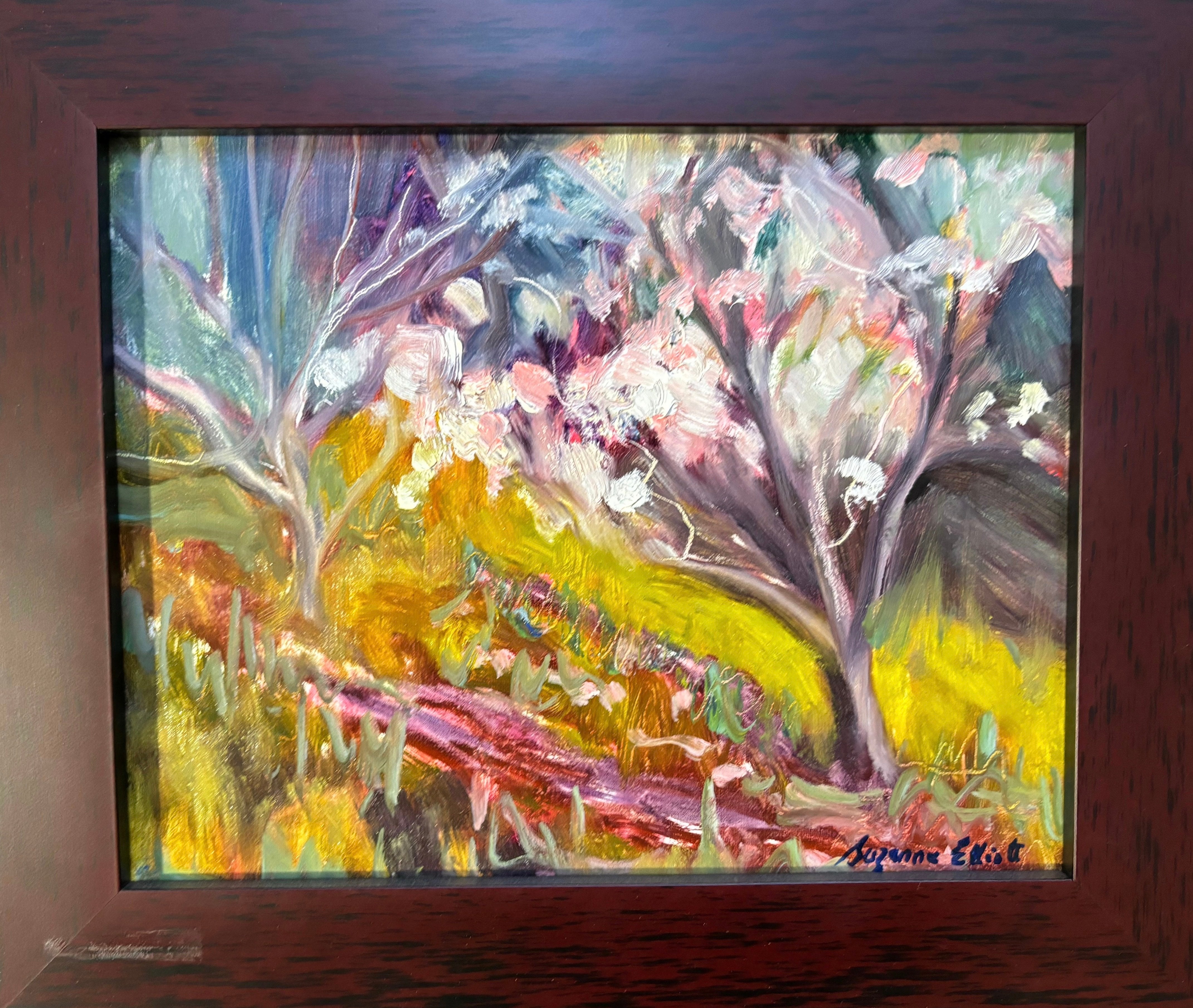 Apple blossoms oil painting