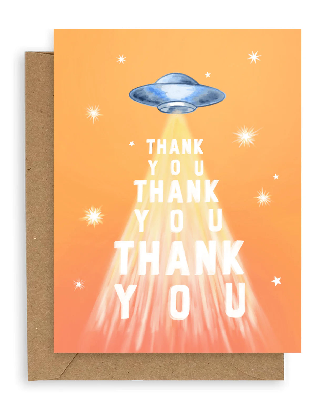 thank you ufo blank greeting card