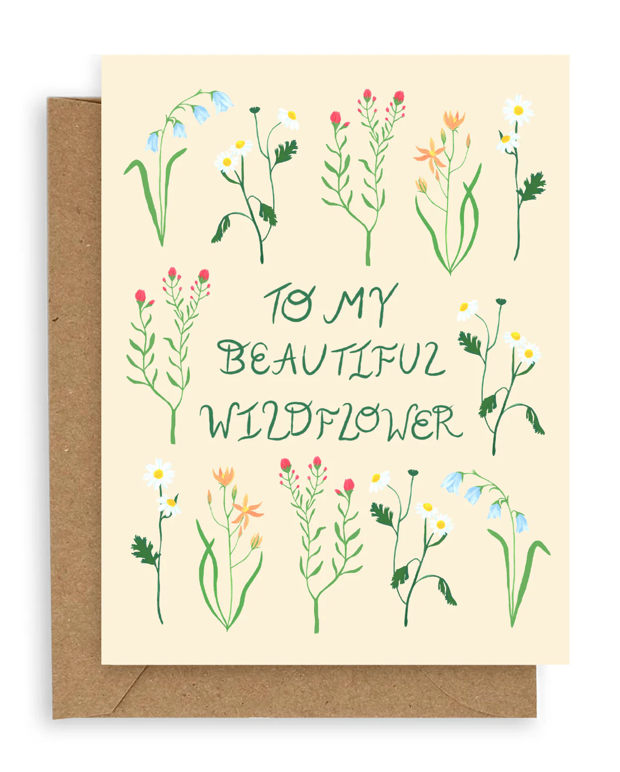 to my beautiful wildflower blank greeting card