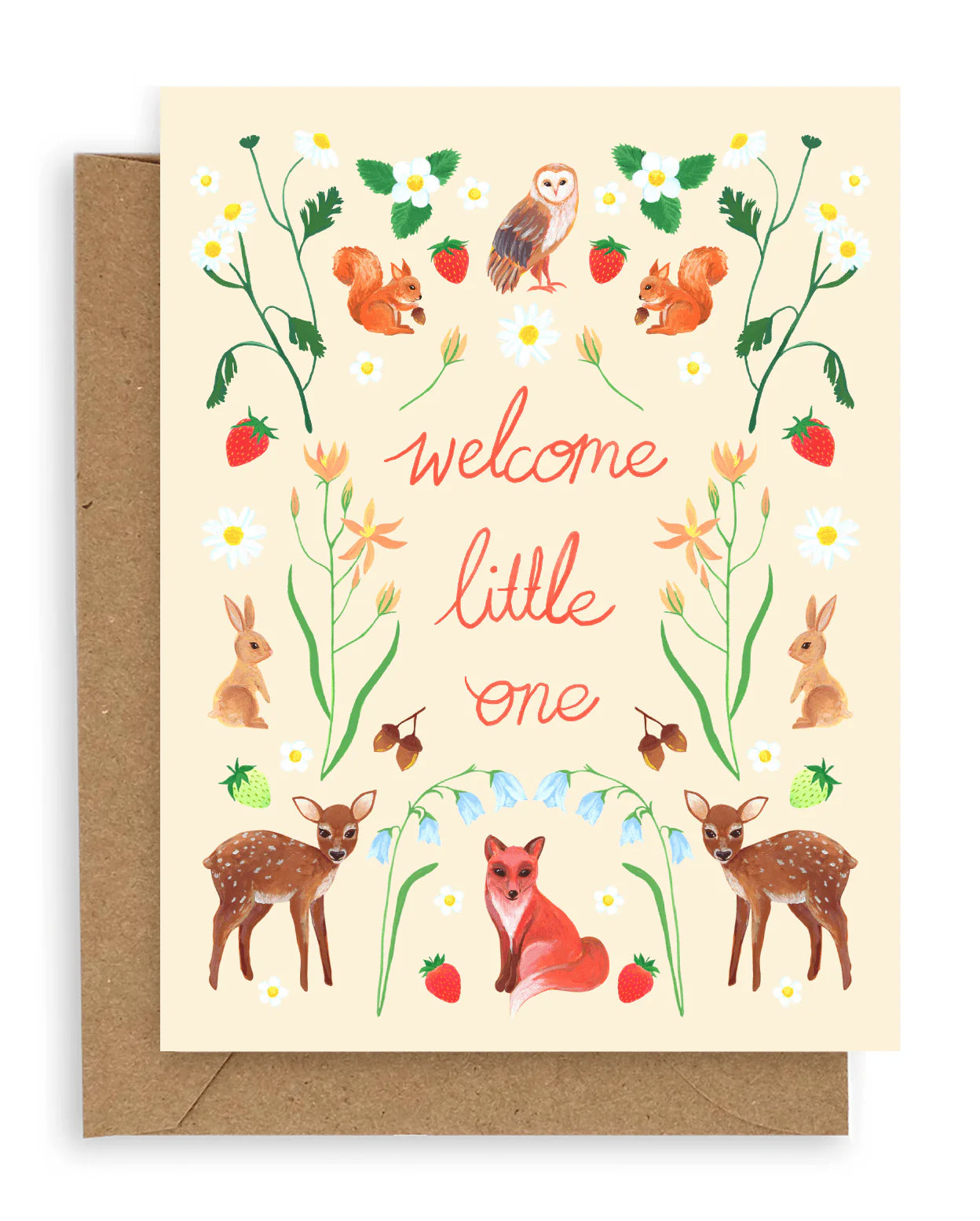 Welcome little one blank greeting card