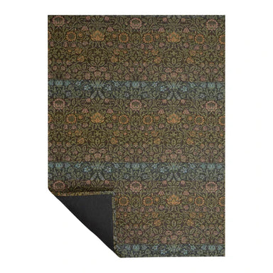 William Morris Woven Floor Mat | Dark Multi by Chilewich, featuring a decorative woven pattern inspired by the Violet and Columbine textile design