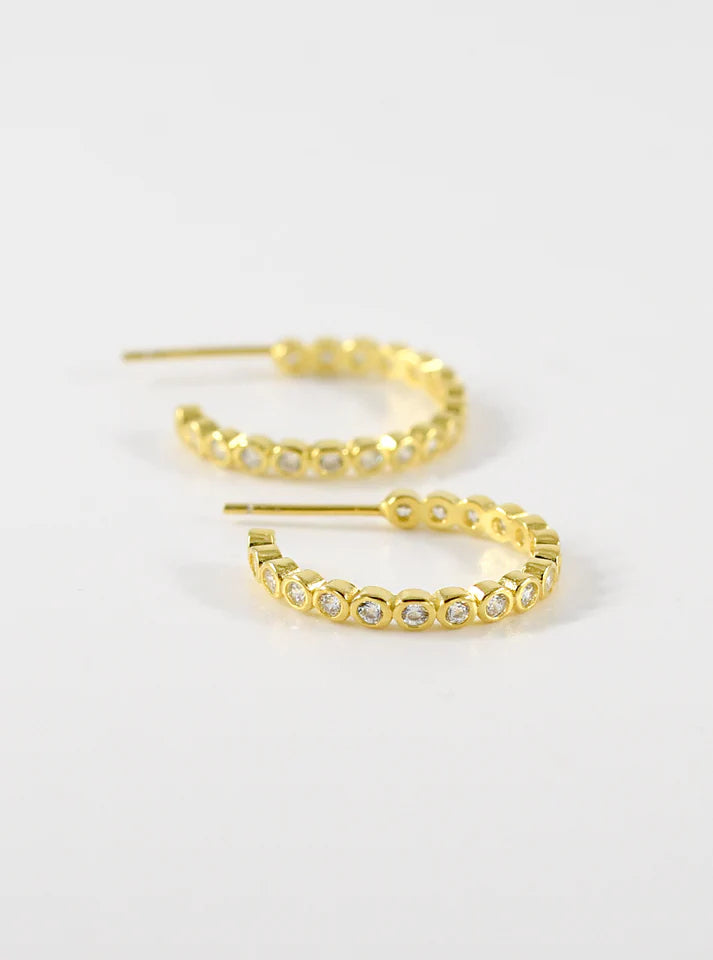 gold hoop cz earrings