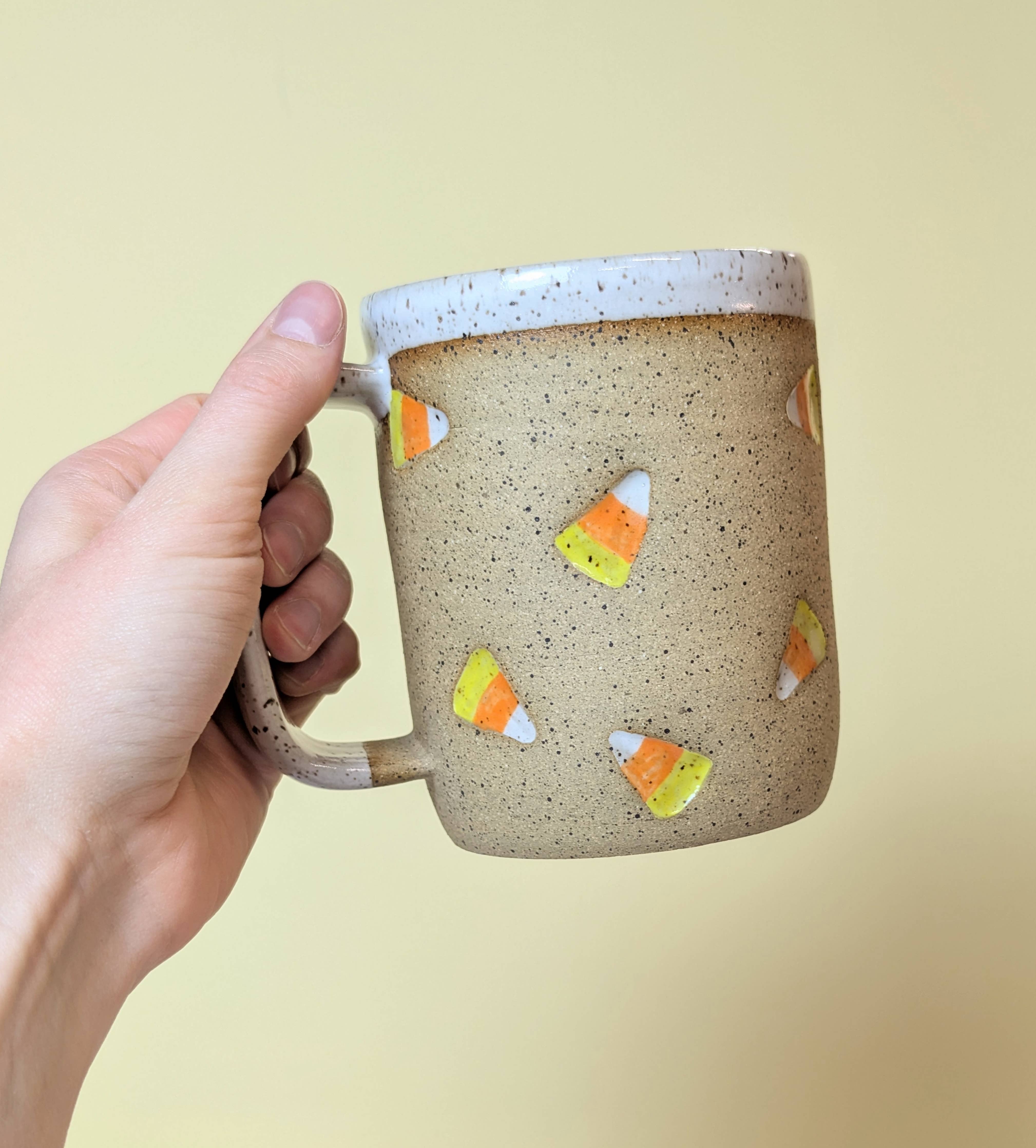 Ceramic Mug in Candy Corn Stamp