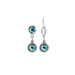 Pair of silver drop earrings with blue gemstones