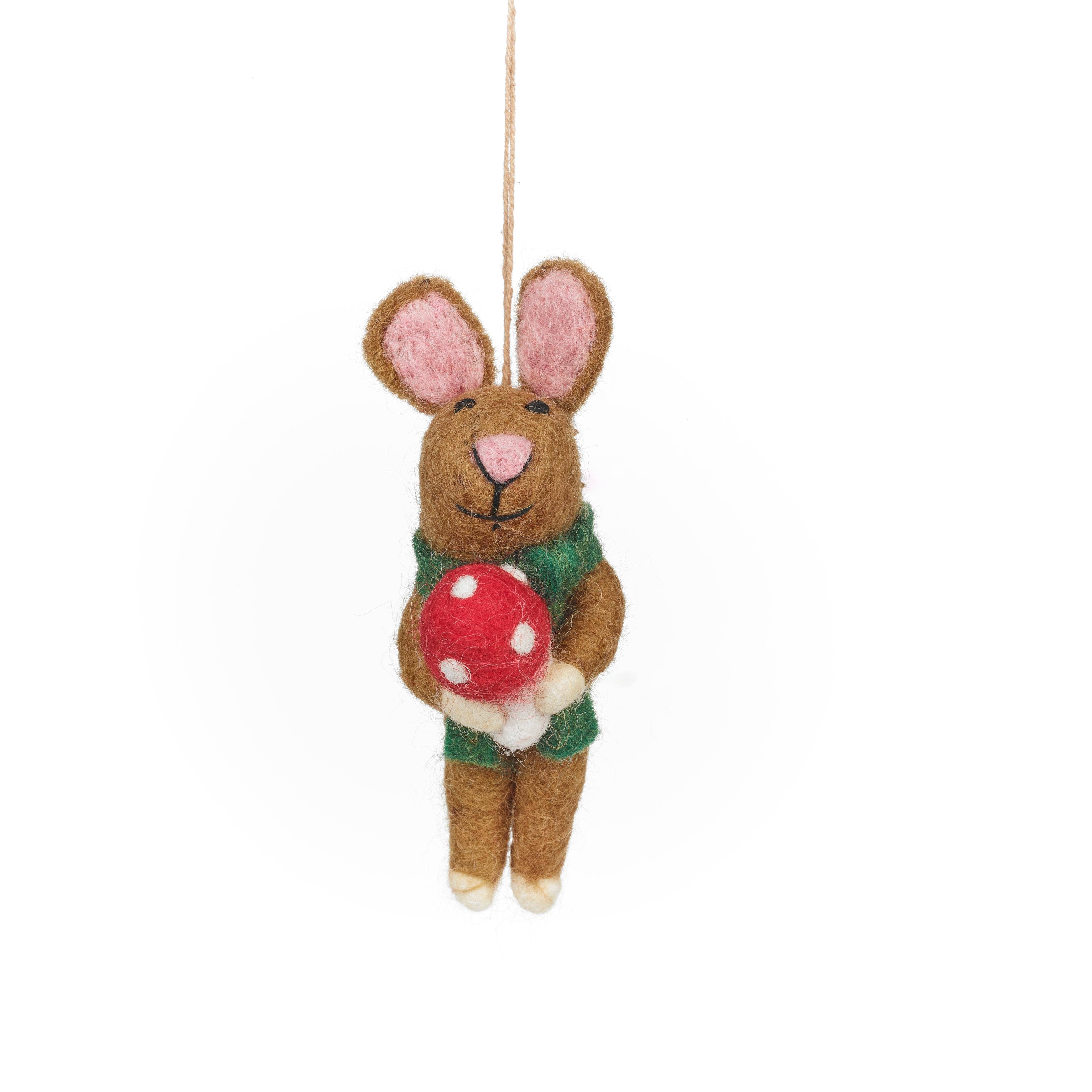 Handmade Felt Roberta the Rabbit Toadstool Decoration