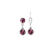 Pair of drop earrings with pink gemstones 