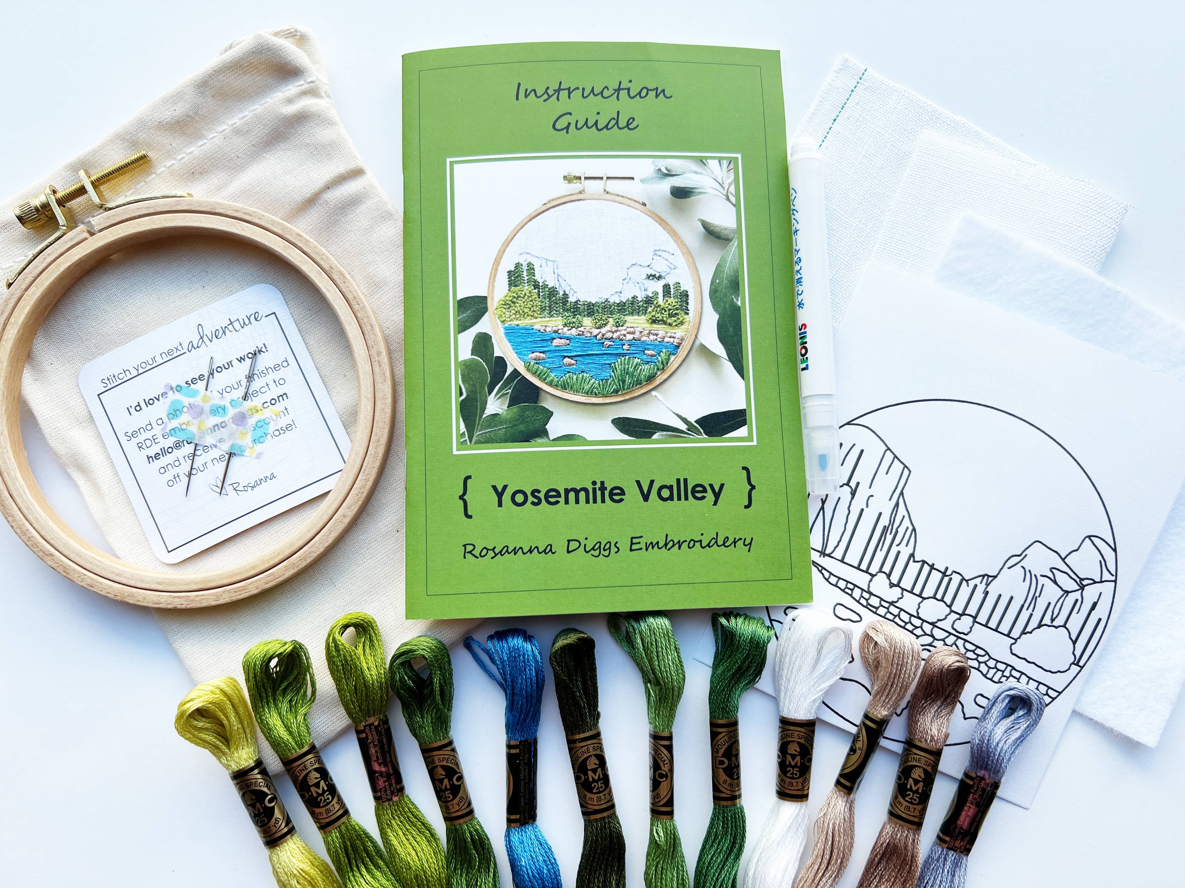 Instruction Guide Yosemite embroidery kit