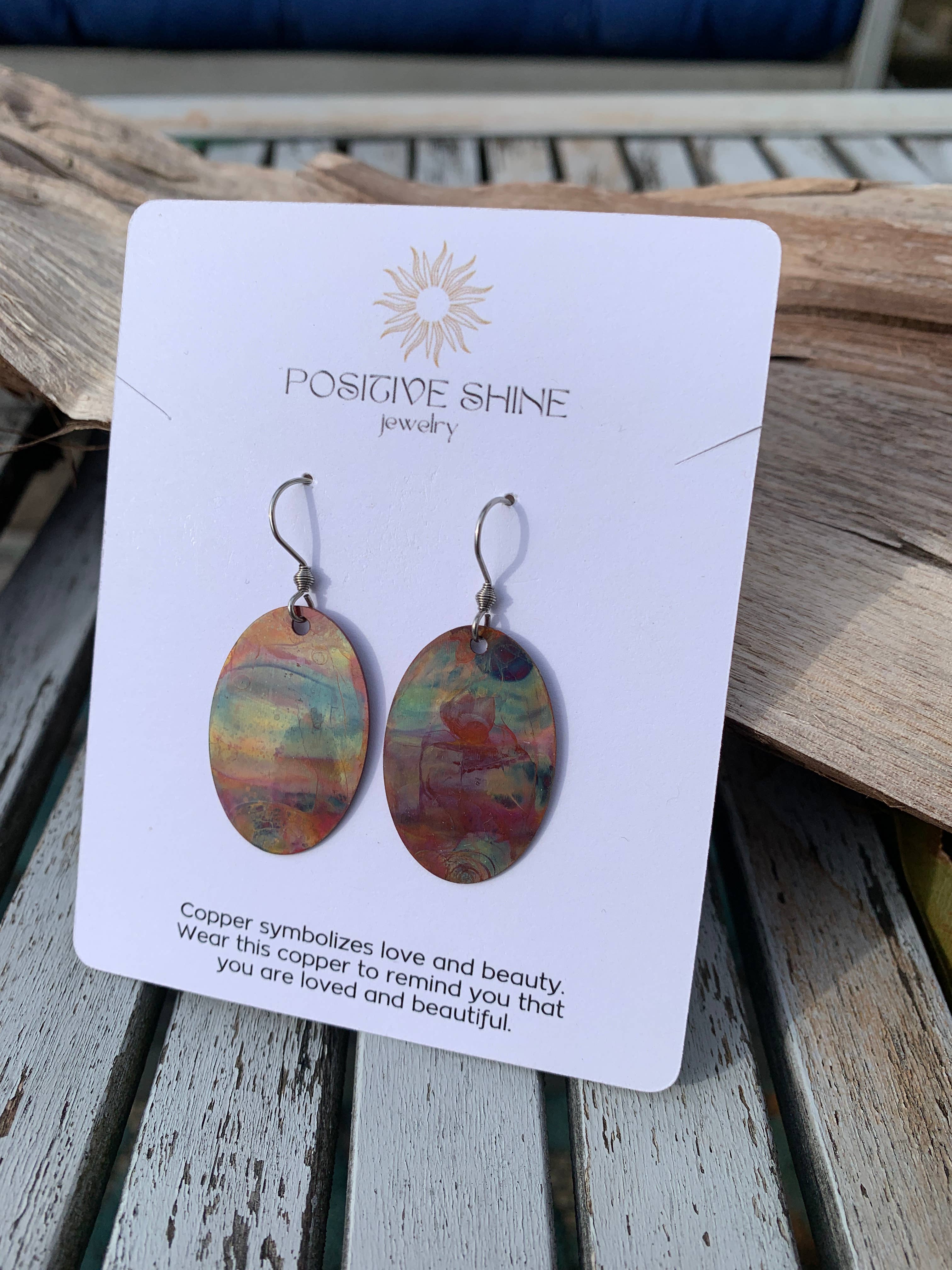 Oval Copper Earrings