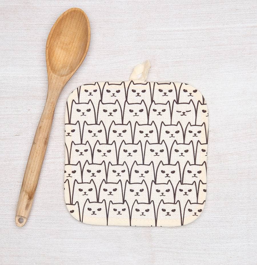 Cats Potholder - Heat Resistant, Machine Washable, Unique Cat Kitchen Accessory
