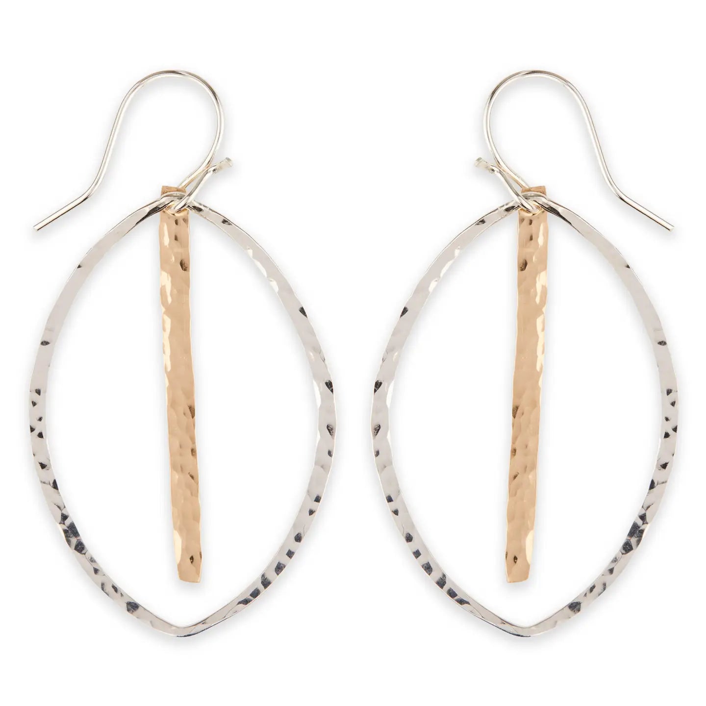 Divided Cat Eye Dangle Earrings