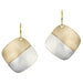 Large Half & Half Square Wire Earrings by Marjorie Baer, handcrafted jewelry made in California