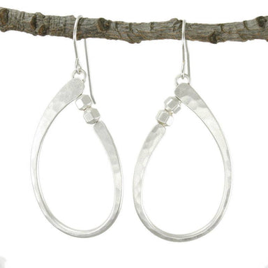Oval Ring Earring with Beads by Marjorie Baer, handcrafted jewelry made in California